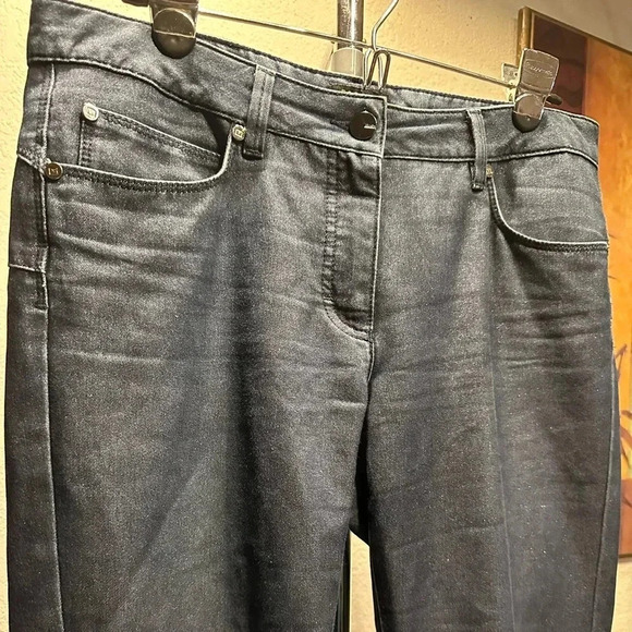 Escada navy with silvery details straight jeans size 38 - Picture 5 of 15